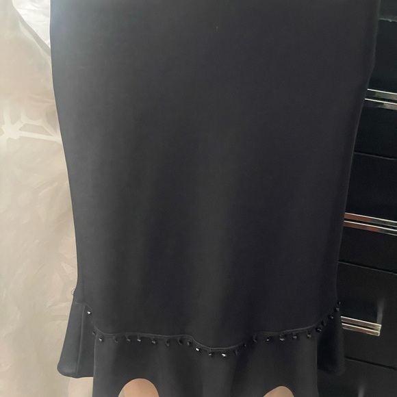Black Sheath Cocktail Dress with Plunge Neckline Sm - Picture 3 of 7